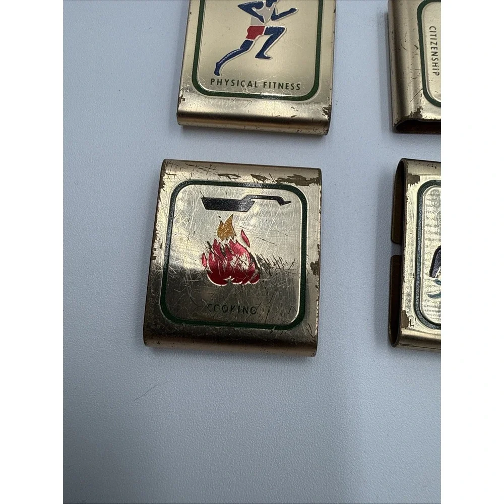 Boy Scouts BSA Cub Scout Belt Merit Badges Adventure Loop Slides Lot 8 Vintage‎